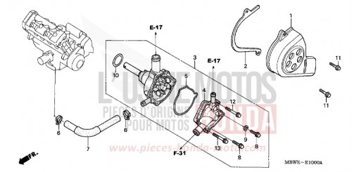 POMPE A EAU CBR600F4 de 2004